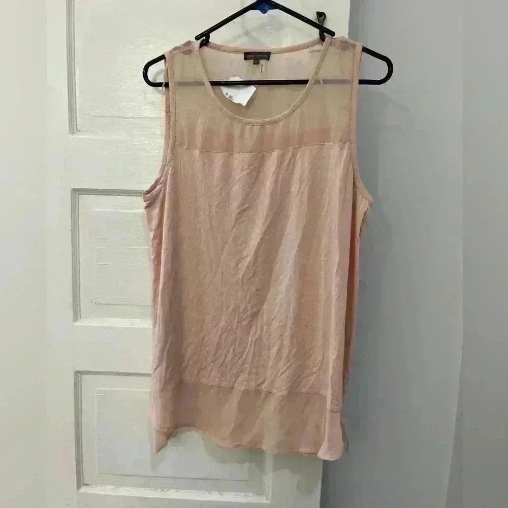 NWT blush pink sheer tank top‎ vince camuto